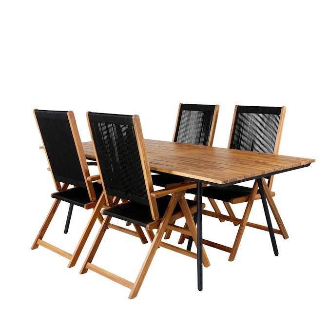 Spisegruppe Venture Home Chane med 4 Jimbo Sammenleggbara Spisestoler