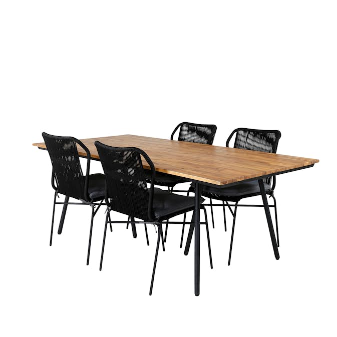 Spisegruppe Venture Home Chane med 4 Julle Stablebare Spisestoler