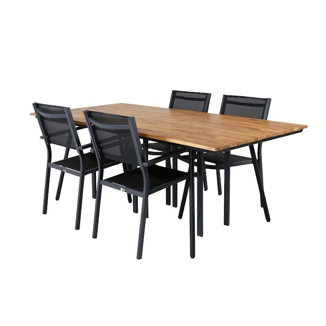 Spisegruppe Venture Home Chane med 4 Curz Stablebare Spisestoler