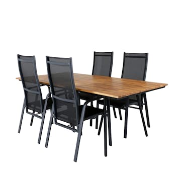 Spisegruppe Venture Home Chane med 4 Curz Spisestoler