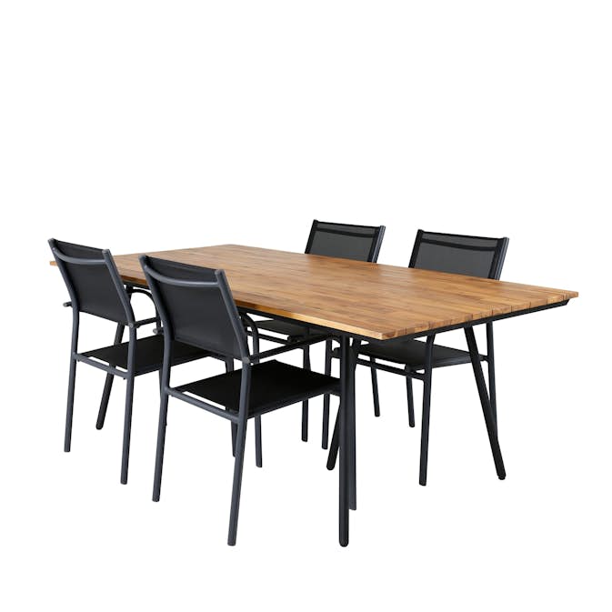Spisegruppe Venture Home Chane med 4 Samba Stablebare Spisestoler
