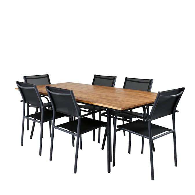 Spisegruppe Venture Home Chane med 6 Samba Stablebare Spisestoler