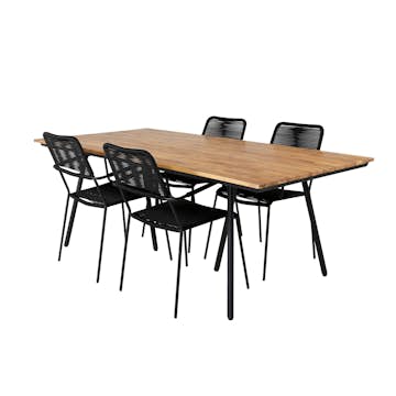 Spisegruppe Venture Home Chane med 4 Lumi Spisestoler