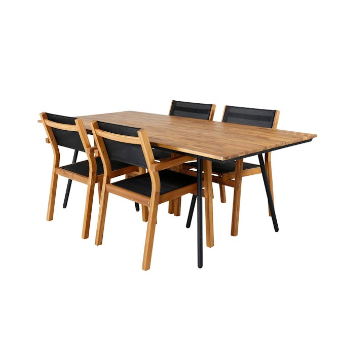 Spisegruppe Venture Home Chane med 4 Vum Stablebare Spisestoler