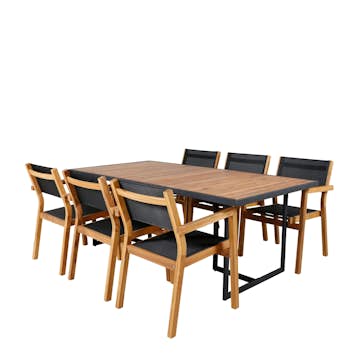 Spisegruppe Venture Home King med 6 Veni Stablebare Spisestoler