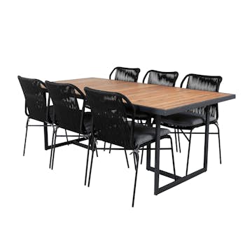 Spisegruppe Venture Home King med 6 Julle Stablebare Spisestoler