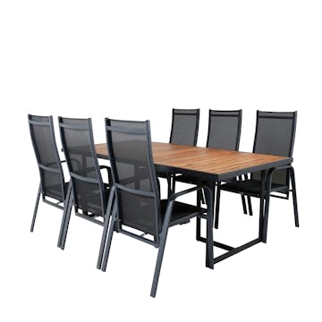 Spisegruppe Venture Home King med 6 Curz Spisestoler