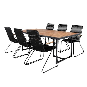 Spisegruppe Venture Home King med 6 Billy Lenestoler