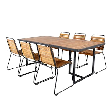 Spisegruppe Venture Home King med 6 Billy Spisestoler