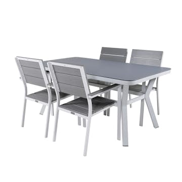 Spisegruppe Venture Home Vyn med 4 Lede Stablebare Spisestoler