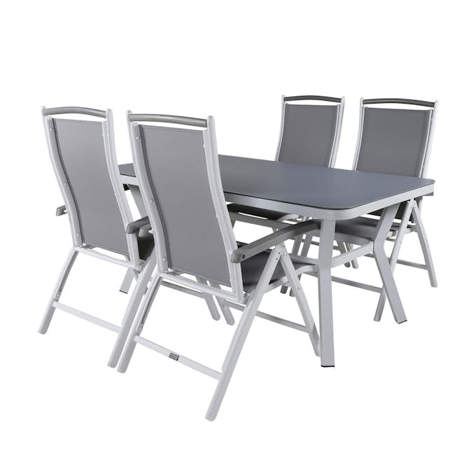 Spisegruppe Venture Home Vyn med 4 Arz Spisestoler Hvit/Grå