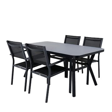 Spisegruppe Venture Home Vyn med 4 Curz Stablebare Spisestoler