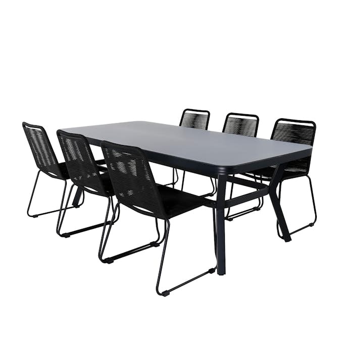 Spisegruppe Venture Home Vyn med 6 Lumi Stablebare Spisestoler