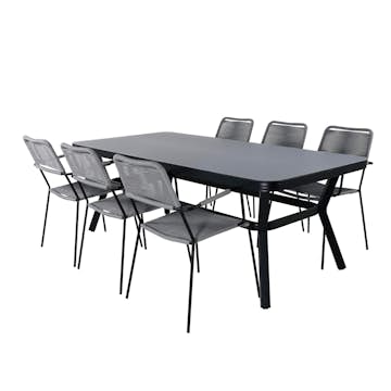 Spisegruppe Venture Home Vyn med 6 Lumi Spisestoler