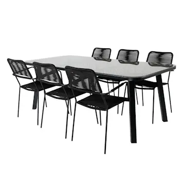 Spisegruppe Venture Home Peoria med 6 Leon Spisestoler