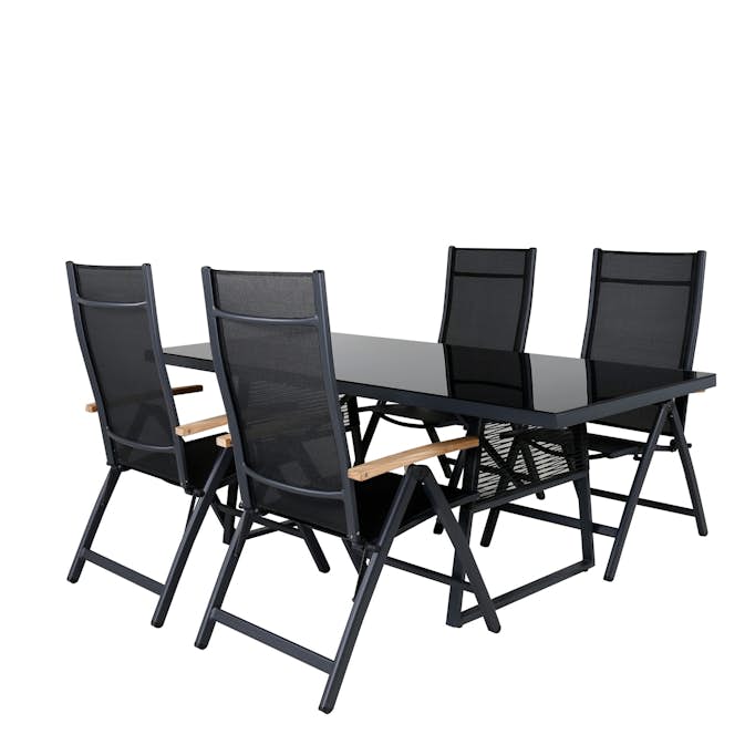 Spisegruppe Venture Home Douglas med 4 Perla Posisjonsstoler