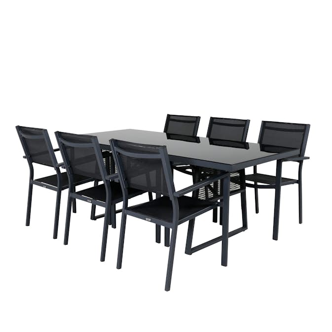 Spisegruppe Venture Home Douglas med 6 Copacabana Stablebare Spisestoler