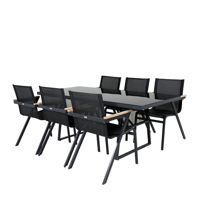 Spisegruppe Venture Home Douglas med 6 Meya Spisestoler