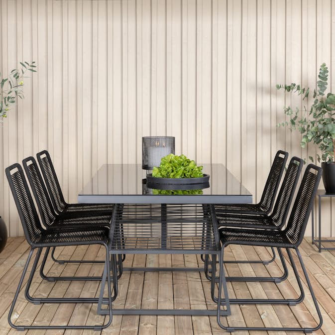 Spisegruppe Venture Home Douglas med 6 Leon Stablebare Spisestoler