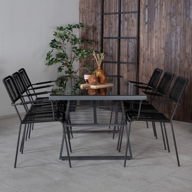 Spisegruppe Venture Home Douglas med 6 Leon Spisestoler