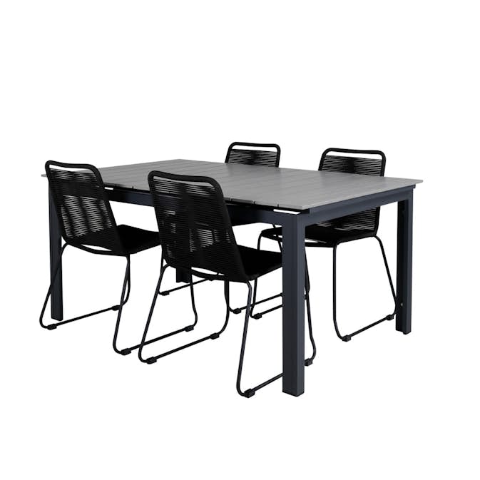 Spisegruppe Venture Home Lova 160 med 4 Leon Stablebare Spisestoler