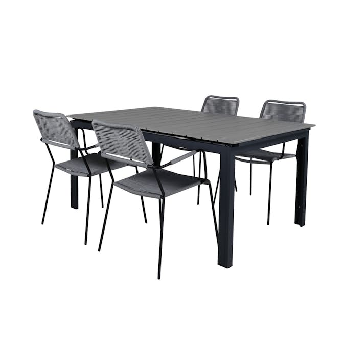 Spisegruppe Venture Home Lova 160 med 4 Leon Spisestoler