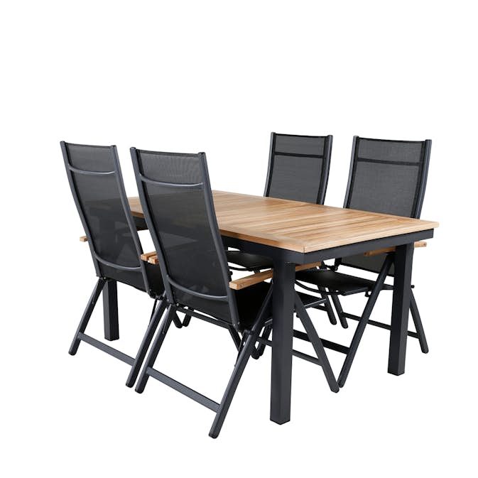 Spisegruppe Venture Home Perla med 4 Perla Posisjonsstoler