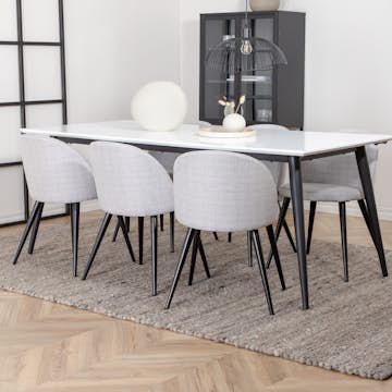 Spisegruppe Venture Home Jolie med 6 Valentina Stoler