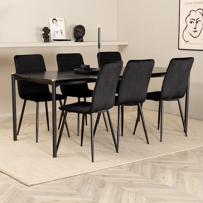 Spisegruppe Venture Home Paris med 6 Walerina Stoler