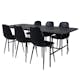 Spisegruppe Venture Home Chicago Sort med 6 Pobbie Stoler