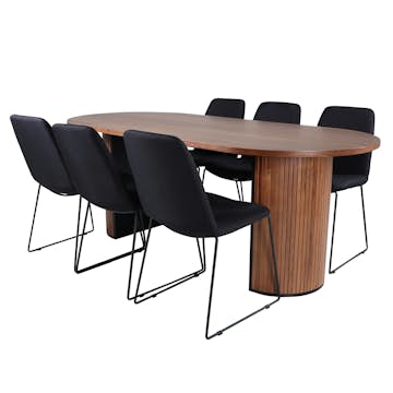 Spisegruppe Venture Home Bianca med 6 Muscot Stoler