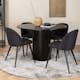 Spisegruppe Venture Home Bianca Rund Sort med 4 Valentina Stoler