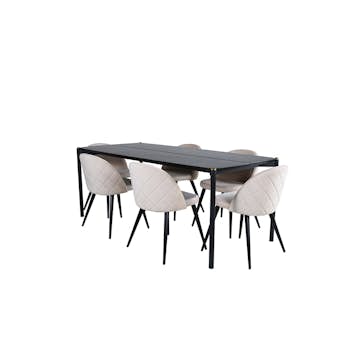 Spisegruppe Venture Home Paris Spisebord og Valentina Stitcthes Spisestol