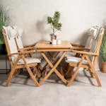 Spisegruppe Venture Home Kenya 120x70 Teak med 4 Kenya PositionsLenestoler