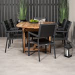 Spisegruppe Venture Home Kenya 180-240x120 Teak med 6 Levels Lenestoler