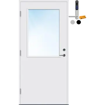 Ytterdør Bygg1 Sande med Yale Doorman Classic Home