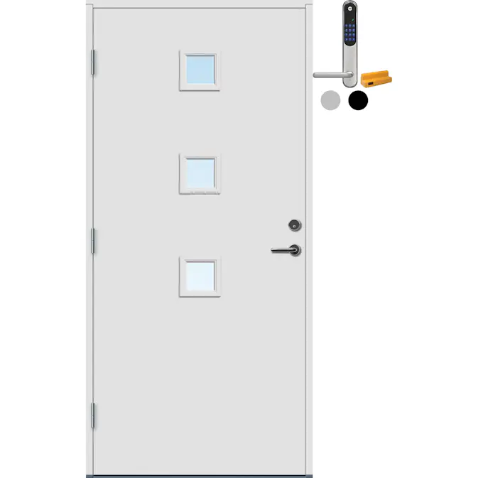 Ytterdør Bygg1 Selje med Yale Doorman Classic Home