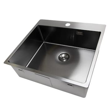 Enkelvask Strand Stainless SOLID med clips och blandarplats PVD Gun Metal