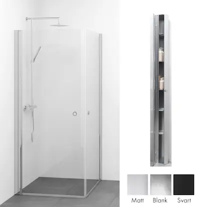 Duschpaket Macro Design Spirit Duschhörn Rak med Sky Duschhylla