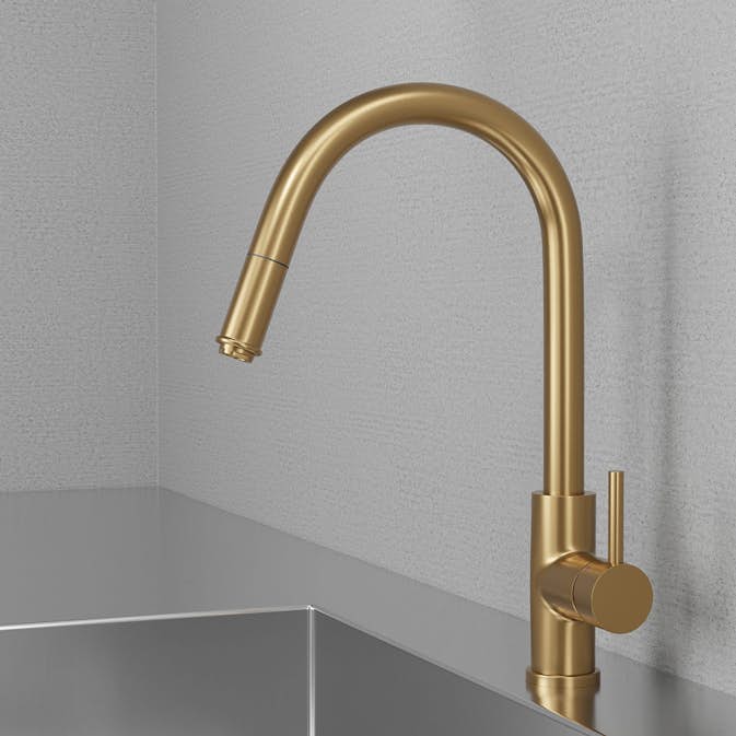 Kjøkkenbatteri Scandtap Steel Access med Uttrekkbar Tut