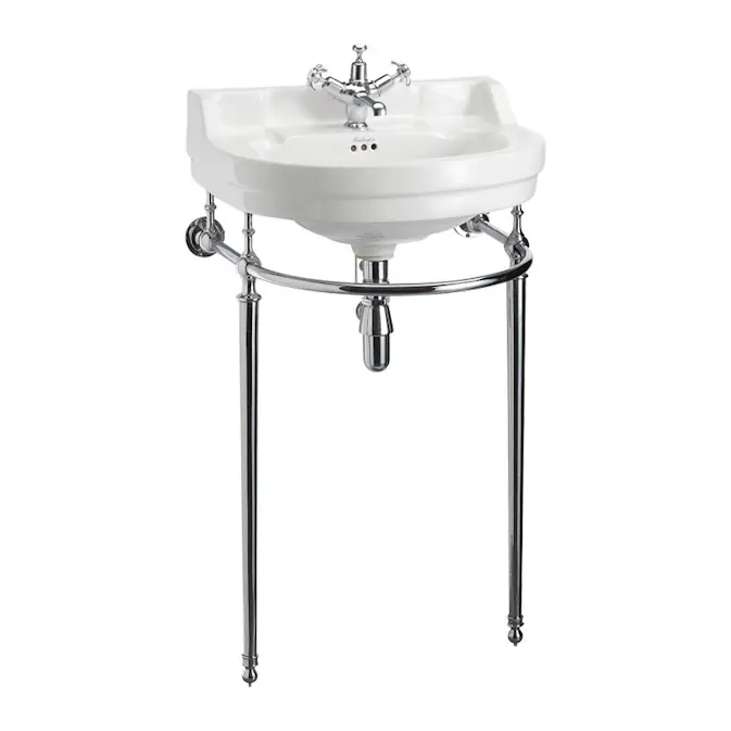 Tvättställ Burlington Edwardian Runt med Handfatsställ 560 mm
