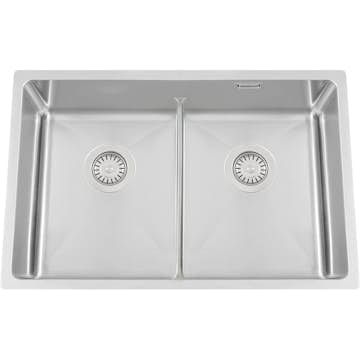 Kjøkkenvask Nordic Tech Titan72 K X Nickel Rustfritt Stål med Kurvventil & Vannlås