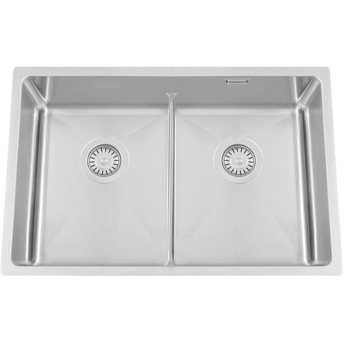 Kjøkkenvask Nordic Tech Titan72 K X Nickel Rustfritt Stål med Kurvventil & Vannlås