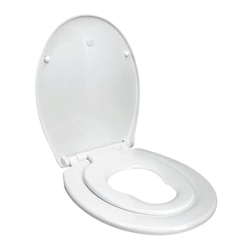 Toalettsete Arrow Duo Seat Myk Lukking Hardsete