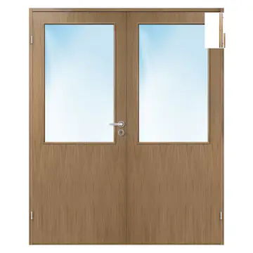 Tofløyet Bygg1 Sans HW Finer Eik Klart Glass med Karmsett