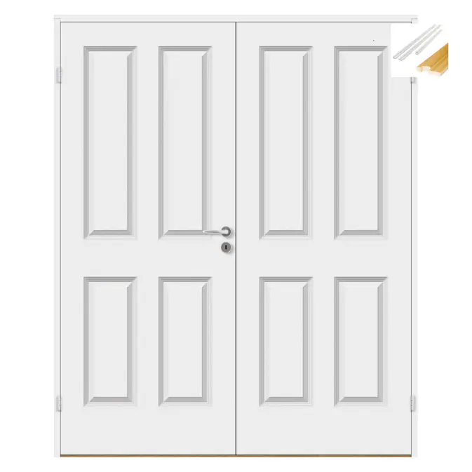 Tofløyet Dør Bygg1 Anna Hvit med Karmsett