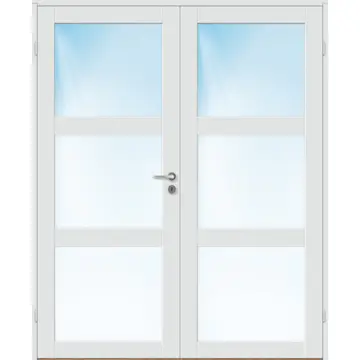 Tofløyet Dør Bygg1 Base 3 Klarglass med Karmsett