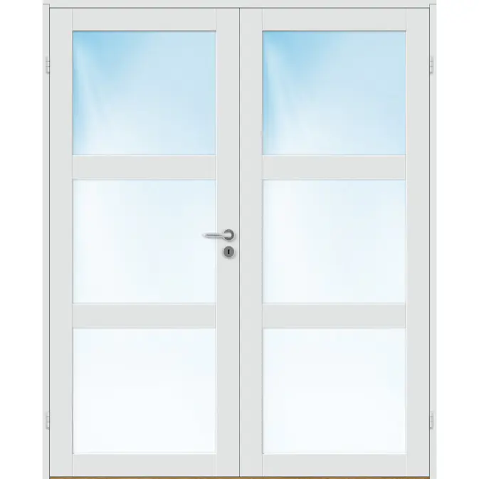 Tofløyet Dør Bygg1 Base 3 Klarglass med Karmsett