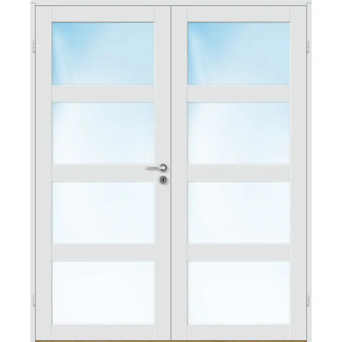 Tofløyet Dør Bygg1 Base 4 Klarglass med Karmsett