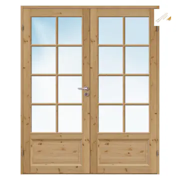 Tofløyet Dør Bygg1 Bente FW Furu med Karmsett